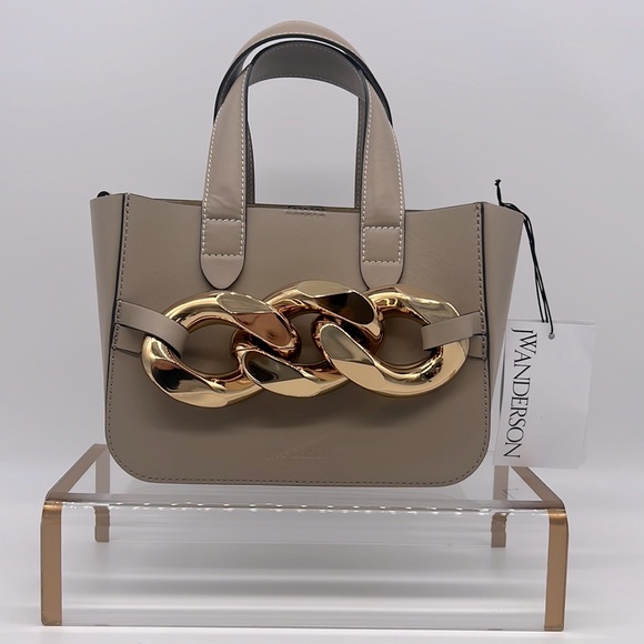 JW ANDERSON Handbags - JW ANDERSON NEW Mini Chain Leather Tote Taupe